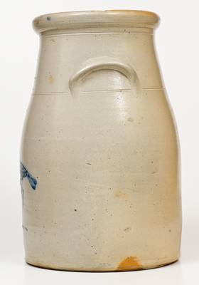Rare S. B. BOSWORTH / HARTFORD, CONN. Stoneware Churn w/ Shorebird Decoration