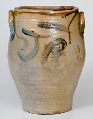 Rare SWAN & STATES / STONINGTON, CT Stoneware Jar Inscribed "J. C."