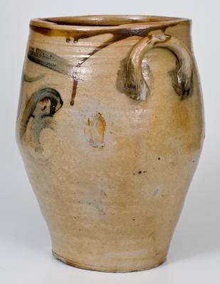Rare SWAN & STATES / STONINGTON, CT Stoneware Jar Inscribed "J. C."