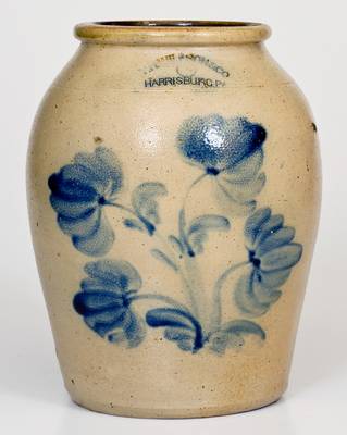Rare T.H. WILLSON & CO / HARRISBURG, PA Stoneware Jar, circa 1852-55