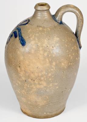 Very Rare att. John Morgan, Rockbridge County, Virginia Stoneware Jug w/ Incised Decoration