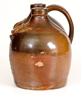 Extremely Rare JACOB CONE / NEW HAVEN Stoneware Gemel with Applied Eagles