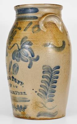 Exceptional NASHVILLE, TENN. 10 Gal. Stoneware Advertising Churn w/ Elaborate Decoration