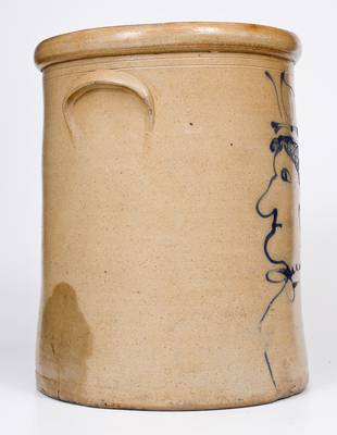 Exceptional Ten-Gallon Akron, Ohio Stoneware Crock w/ Profile of an Elderly Woman