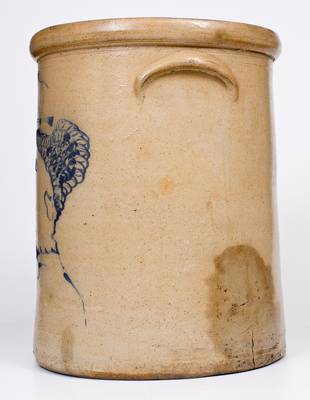 Exceptional Ten-Gallon Akron, Ohio Stoneware Crock w/ Profile of an Elderly Woman