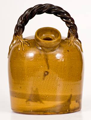 Extremely Rare and Important Signed H. A. Rodebaugh (Akron, Ohio) Stoneware Harvest Jug