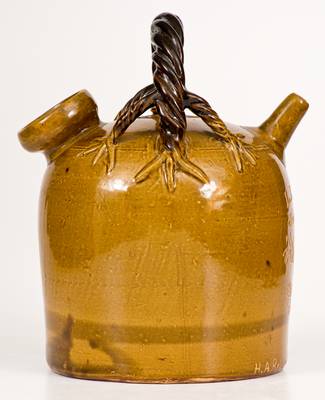 Extremely Rare and Important Signed H. A. Rodebaugh (Akron, Ohio) Stoneware Harvest Jug