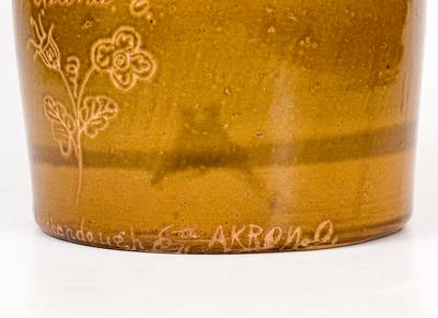 Extremely Rare and Important Signed H. A. Rodebaugh (Akron, Ohio) Stoneware Harvest Jug