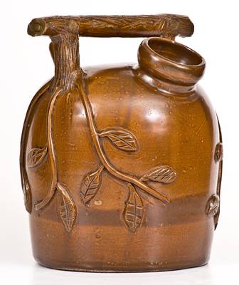 Ohio Stoneware Harvest Jug with Applied Leaf Decoration