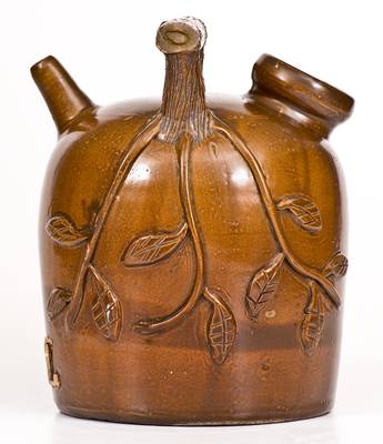 Ohio Stoneware Harvest Jug with Applied Leaf Decoration