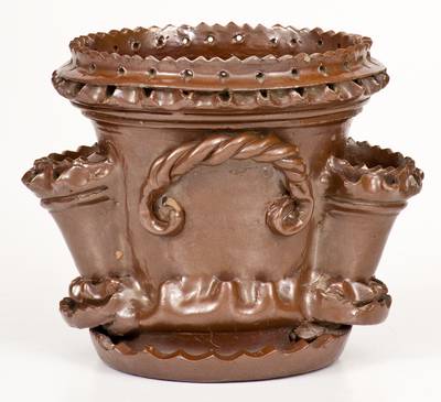 Outstanding Ornamental Ohio Stoneware Flowerpot attrib. R. S. Baird, Mogadore