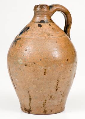 Extremely Rare 1/4 Gal. Stoneware Jug w/ Incised Heart, Manhattan, circa 1800