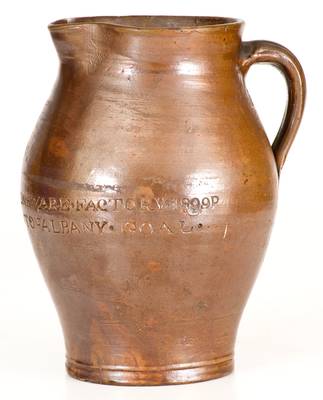 Very Rare PAUL CUSHMAN / 1809 Stoneware Pitcher with Two-Line 