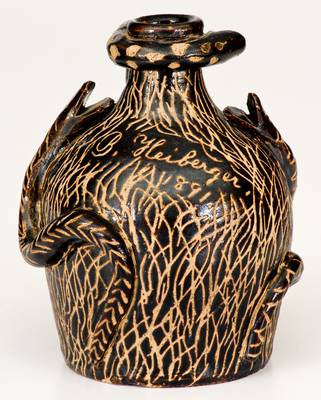 Exceptional Boonville, MO Stoneware Snake Jug Inscribed 