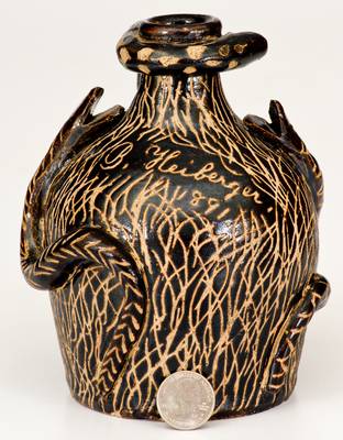 Exceptional Boonville, MO Stoneware Snake Jug Inscribed 