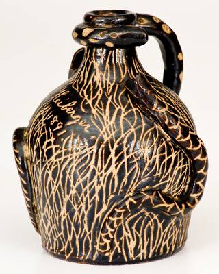 Exceptional Boonville, MO Stoneware Snake Jug Inscribed 