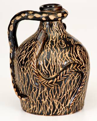 Exceptional Boonville, MO Stoneware Snake Jug Inscribed 