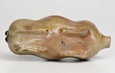 Extremely Rare and Important Stoneware Pig Flask attrib. Macquoid Pottery, Manhattan