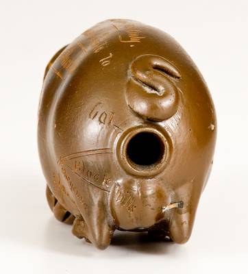 Outstanding Anna Pottery Stoneware Pig Flask w/ 