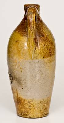 Scarce 1/4 Gal. BOSTON Stoneware Jug with Double Iron-Oxide Dip, Frederick Carpenter, early 19th century