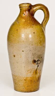 Scarce 1/4 Gal. BOSTON Stoneware Jug with Double Iron-Oxide Dip, Frederick Carpenter, early 19th century