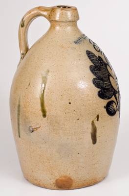 Fine F. STETZENMEYER & CO. / ROCHESTER, NY Stoneware Jug with Leaf Decoration