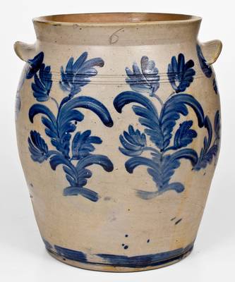 Exceptional 6 Gal. Baltimore Stoneware Jar w/ Bold Decoration attrib. David Parr Sr., circa 1825