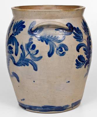 Exceptional 6 Gal. Baltimore Stoneware Jar w/ Bold Decoration attrib. David Parr Sr., circa 1825