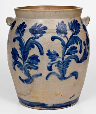 Exceptional 6 Gal. Baltimore Stoneware Jar w/ Bold Decoration attrib. David Parr Sr., circa 1825