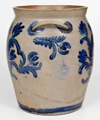 Exceptional 6 Gal. Baltimore Stoneware Jar w/ Bold Decoration attrib. David Parr Sr., circa 1825