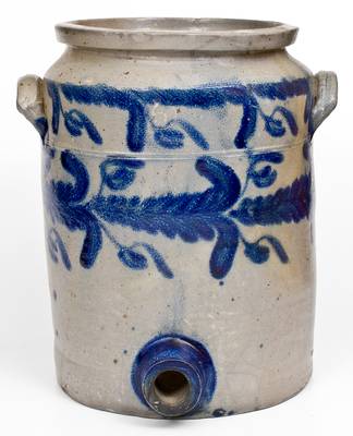 Fine 6 Gal. Baltimore Stoneware Water Cooler w/ Elaborate Decoration, circa 1825