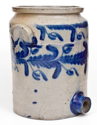 Fine 6 Gal. Baltimore Stoneware Water Cooler w/ Elaborate Decoration, circa 1825