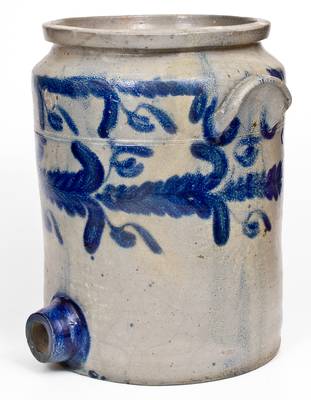 Fine 6 Gal. Baltimore Stoneware Water Cooler w/ Elaborate Decoration, circa 1825
