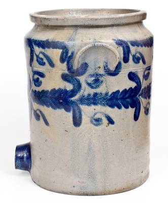 Fine 6 Gal. Baltimore Stoneware Water Cooler w/ Elaborate Decoration, circa 1825