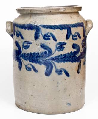 Fine 6 Gal. Baltimore Stoneware Water Cooler w/ Elaborate Decoration, circa 1825