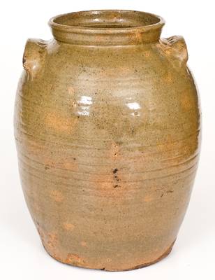 Alkaline-Glazed Stoneware Jar w/ Impressed Cross Marks att. B. F. Landrum, Edgefield District, SC