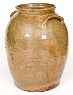 Alkaline-Glazed Stoneware Jar w/ Impressed Cross Marks att. B. F. Landrum, Edgefield District, SC