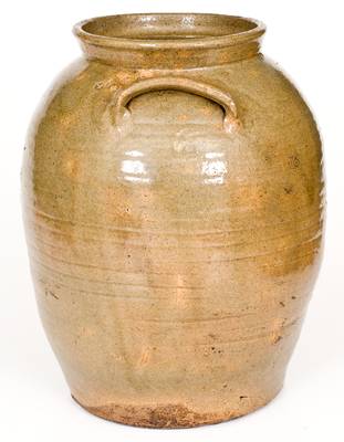 Alkaline-Glazed Stoneware Jar w/ Impressed Cross Marks att. B. F. Landrum, Edgefield District, SC