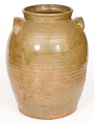 Alkaline-Glazed Stoneware Jar w/ Impressed Cross Marks att. B. F. Landrum, Edgefield District, SC