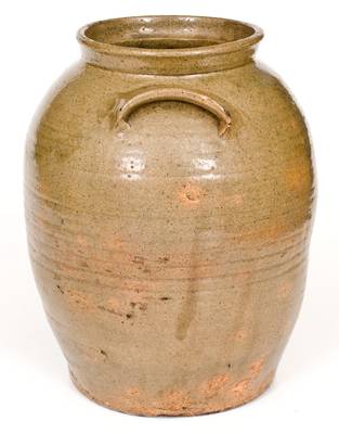 Alkaline-Glazed Stoneware Jar w/ Impressed Cross Marks att. B. F. Landrum, Edgefield District, SC