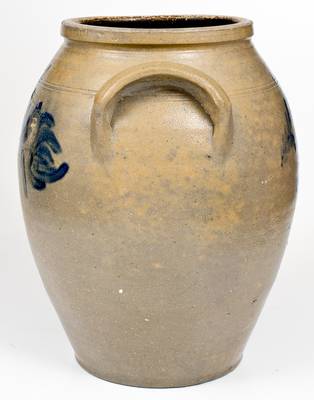 5 Gal. H H ZIGLER / NEWVILLE, PA Stoneware Jar w/ Floral Decoration