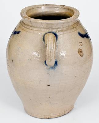 Very Fine Vertical-Handled Stoneware Jar with Incised Decoration, Manhattan, circa 1790