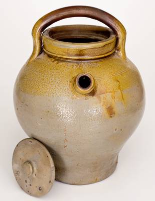 Very Rare ORCUTT & CRAFTS / PORTLAND, ME Stoneware Lidded Spouted Jar w/ Iron-Oxide Dip