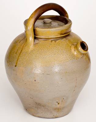 Very Rare ORCUTT & CRAFTS / PORTLAND, ME Stoneware Lidded Spouted Jar w/ Iron-Oxide Dip