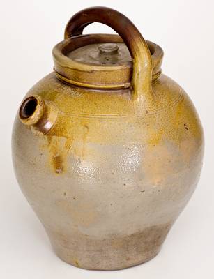 Very Rare ORCUTT & CRAFTS / PORTLAND, ME Stoneware Lidded Spouted Jar w/ Iron-Oxide Dip