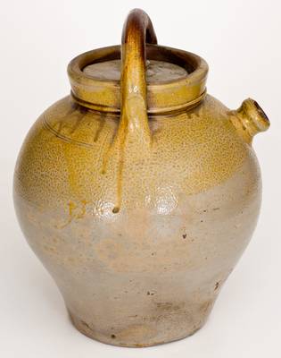 Very Rare ORCUTT & CRAFTS / PORTLAND, ME Stoneware Lidded Spouted Jar w/ Iron-Oxide Dip