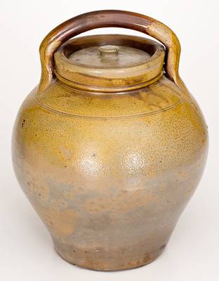 Very Rare ORCUTT & CRAFTS / PORTLAND, ME Stoneware Lidded Spouted Jar w/ Iron-Oxide Dip