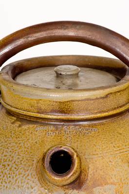 Very Rare ORCUTT & CRAFTS / PORTLAND, ME Stoneware Lidded Spouted Jar w/ Iron-Oxide Dip
