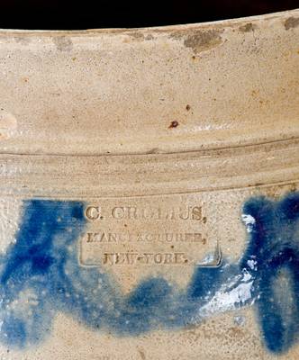 4 Gal. C. CROLIUS / MANUFACTURER / NEW YORK Stoneware Jar