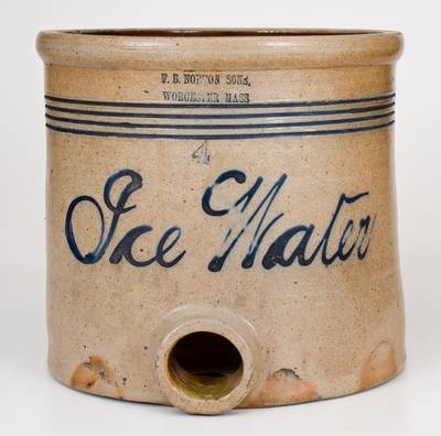 4 Gal. F. B. NORTON SONS / WORCESTER, MASS. Stoneware "Ice Water" Cooler